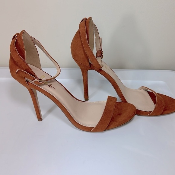 Lulus Elsi Rust Suede Single Strap Heels 10 - Picture 3 of 6